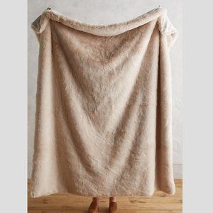 Anthropologie Plush Throw Blanket in Blush